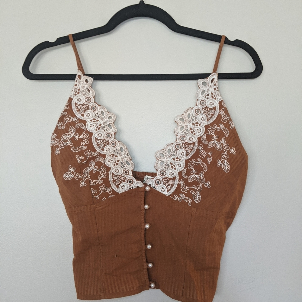 Free People Cropped Shirt
